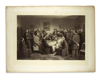 (PRINTS--ASSASSINATION.) Ritchie, Alexander Hay; artist and engraver. Proof print of his massive Death of Lincoln engraving.